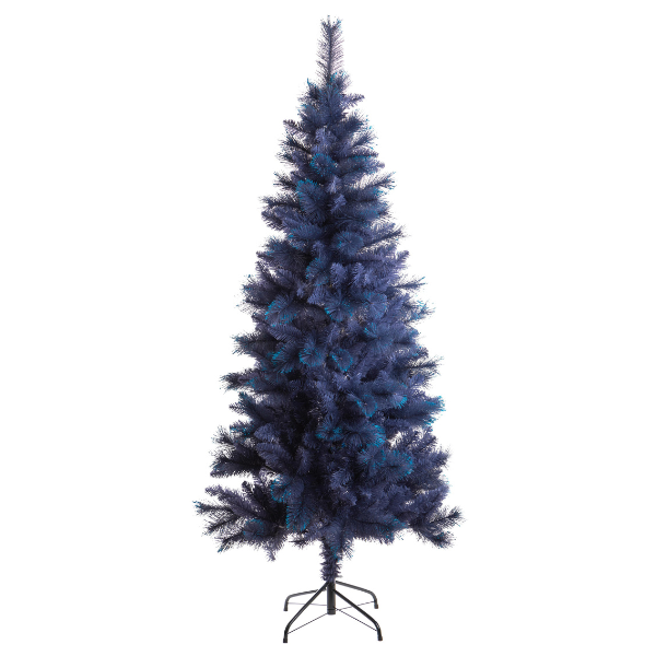 Albero Blue Glitter con Santa e luci