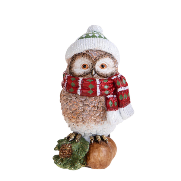 Gufetto Natalizio con Sciarpa e Ghiande