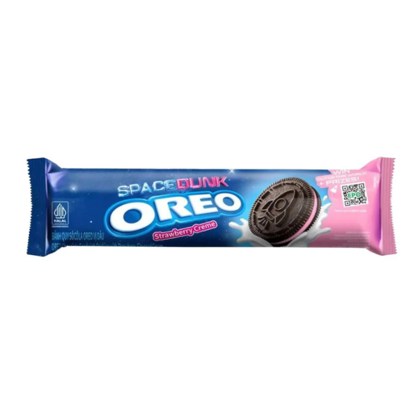 Oreo Strawberry Creme SpaceDunk, biscotti con crema al gusto di fragola da 110,4g (confezioni da 3)