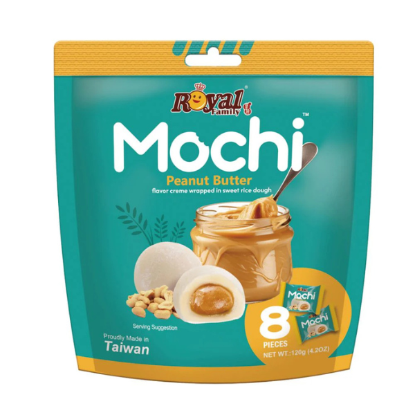 Royal Family Mochi Peanut Butter, mochi al gusto di burro di arachidi da 120g (confezioni da 3)